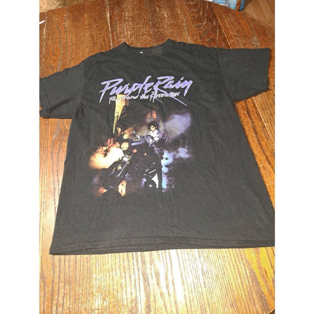 Large Purple Rain Prince The Revolution Short Sleeve Crew Neck Pullover Tshirt